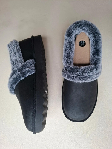 Skechers black faux fur - faux, trim
