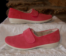 HOTTER TOASTY DUAL FIT PINK REAL SUEDE VELLCO SLIPPERS SZ 7 41 STD NEW