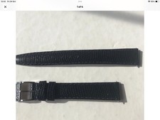 Gucci 100% Authentic Black Leather Watch Strap Silver Buckle 14mm R CD