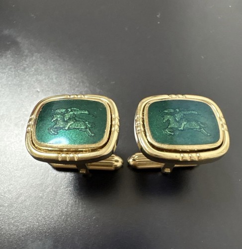 Burberrys cufflinks gold green - burberrys,