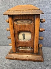 Vintage Antiquarian Wooden Perpetual Calendar. Fully Working.