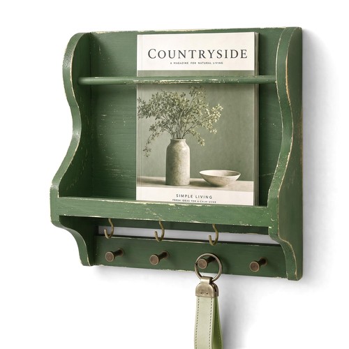 Pine wood mail organizer - mail,