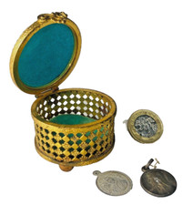 Gilt Casket Trinket Box Metal