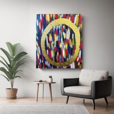 XXL Abstract Gold  Circle EGG