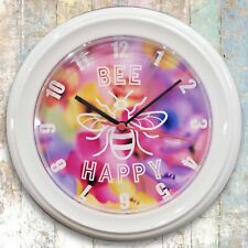 BEE HAPPY Wall Clock Floral