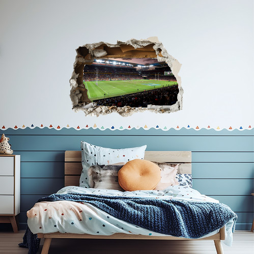 Smashed wall suncorp rugby - 3d,