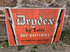 Drydex by Exide Battery Vintage Garage Sign Motoring Automobilia Oil Advertising