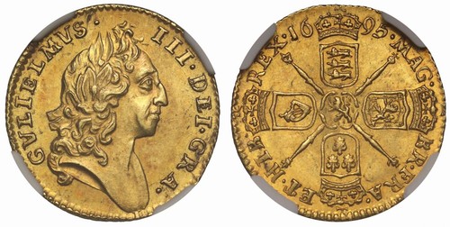 William iii 1695 - iii, half-guinea