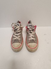 Converse Ladies Grey Pink Canvas Laced-up   Sneakers UK(4)EU(36.5)  VL-257DB