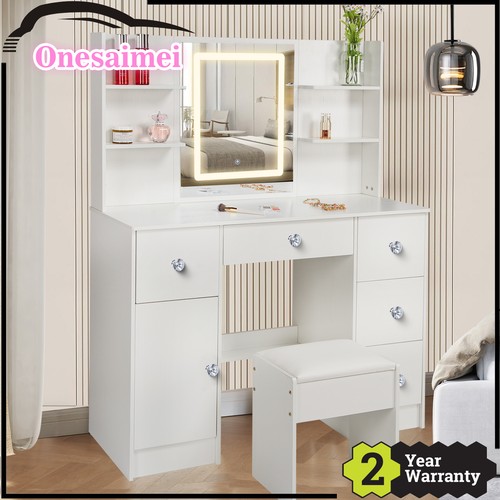 White dresser table vanity set - dresser,