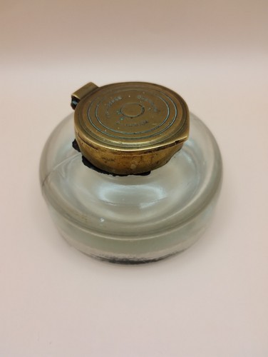 Antique glass inkwell with - glass,