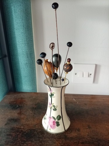Victorian hatpin holder with - victorian,