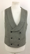 Autograph Wool Rich Tweed Double Breasted Waistcoat New F1