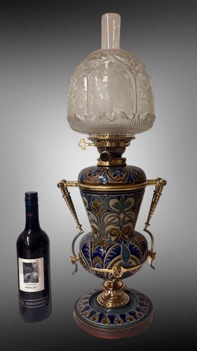 Doulton oil lamp - urn, shaped