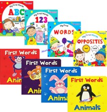 First Words Books ABC WORDS ANIMALS Hardback Early Reading Educational 2 SETS