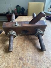 Antique wooden adjustable screw stem plough / moulding plane
