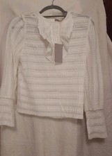Vanessa Bruno White Narino Blouse Size 40 (UK 12) New with Tags