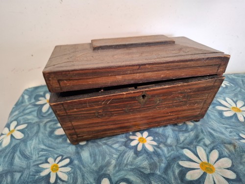 Vintage mahogany tea caddy - vintage,