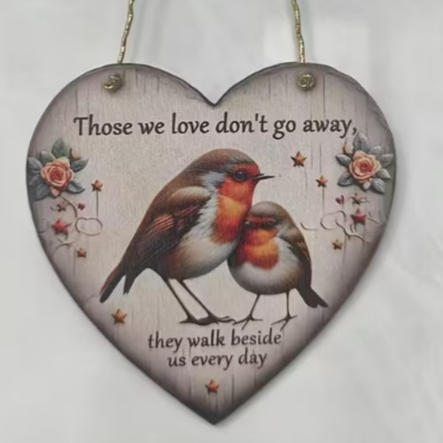 Robin memorial heart plaque - robin,