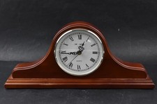 Wm. Widdop Napoleon Brown Mantel Clock Roman Numerals Dial Battery Operated 42cm
