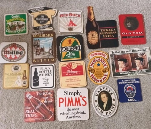 Vintage beer mats coasters - 17,
