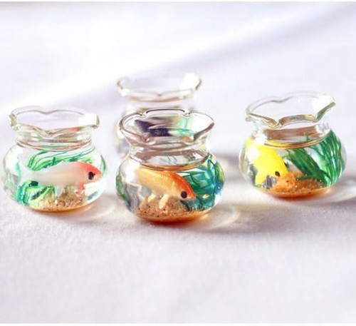 2pcs miniature fish tank - fish, toy