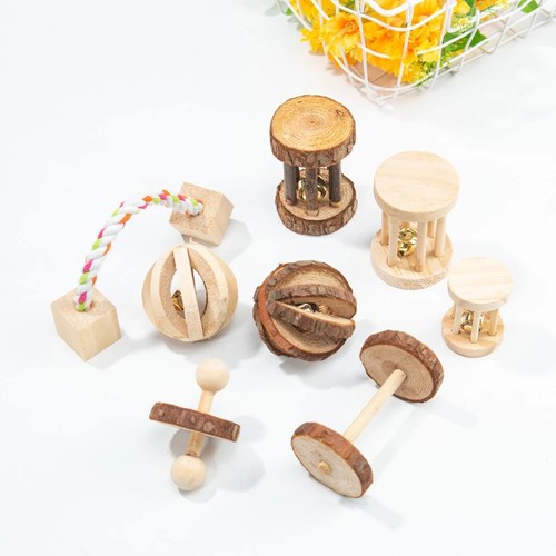 1pc wooden hamster chew toy - wooden,