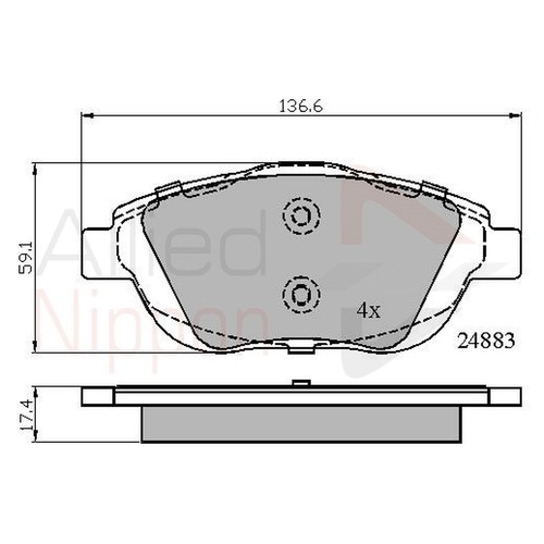 Brake pads set for citroen - pads, c3