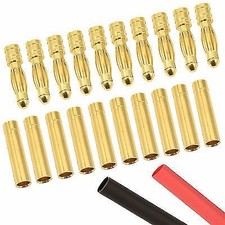 10 x RC 4mm Pairs Gold Bullet