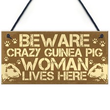 BEWARE Guinea Pig Sign Novelty