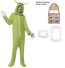 Green Alien All in One Halloween Boys Fancy Dress Costume