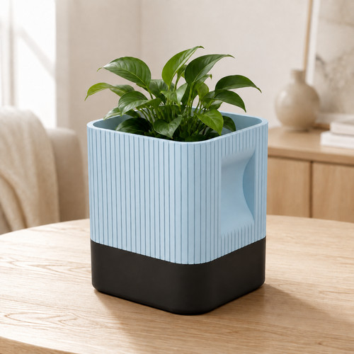 Aura ribbed square plant - aura,