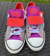 Converse All Star- Double Tongue - Neon pink purple grey- UK size 4.5