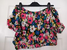 box 1067 ladies top good condition george size 18 cropped elasticated hem multi