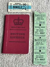 Early 1970's Driving Licence + BEA Airport Coach & Dartmouth Bridge tickets
