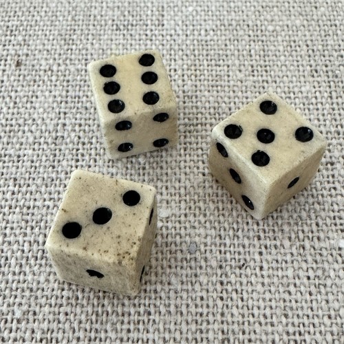 Vintage miniature carved dice - miniature,