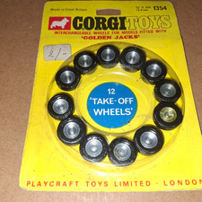 12XPCS SEALED CARD/PACK 1970S CORGI TOYS#1354"INTERCHANGEABLE WHEEL GOLDEN JACKS