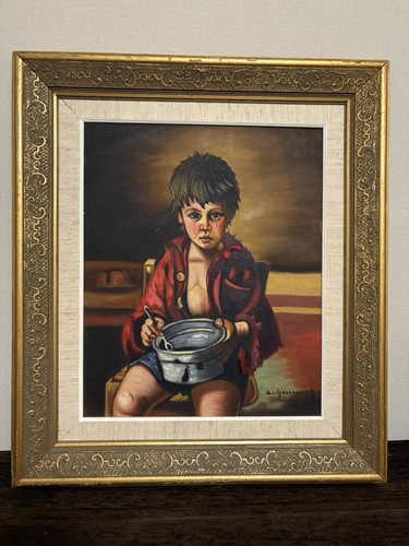 Vintage oil painting crying - vintage,
