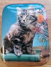 Fab Vintage Rileys Toffee Tin Made In England With Beautiful Cat Design