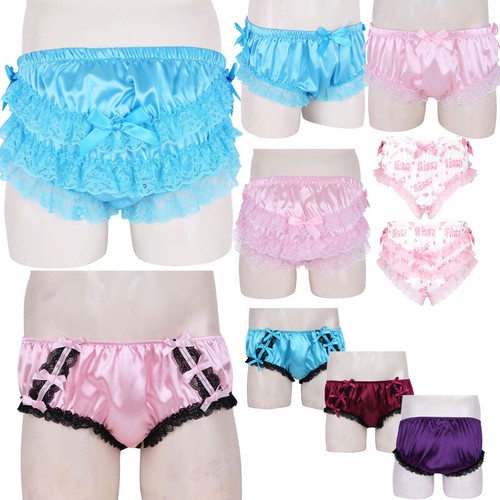 Men sissy frilly satin - uk,