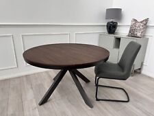 Furniture Village Earth Solid Oak Round Dining Table Walnut