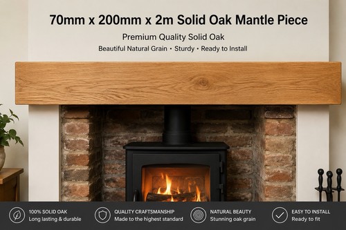 Solid oak mantlepiece - oak, 70