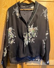 zara black silk mix floral