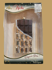BAR OF CHOCOLATE IN WRAPPER CHRISTMAS TREE GLASS BAUBLE DECORATION ORNAMENT