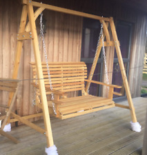 Wooden Swing Bench Rustic