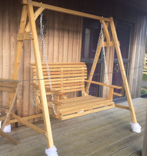 Wooden swing bench rustic - wooden,