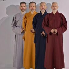 New Traditional Chinese Clothing Long Robes Monk Buddhist Meditation Gown