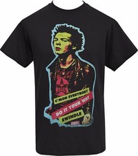 Mens Punk T-Shirt Swindle Leather Jacket 1977 S-5XL