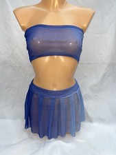Glittery Mesh Ombré Boob Tube Skirt Rave Pole Festival Dance Outfit Wear Size 8