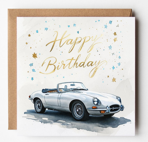 Car birthday card - car,